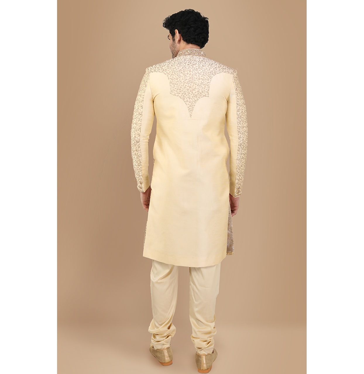Glam Biscuit Shade Sherwani Suit image number 3